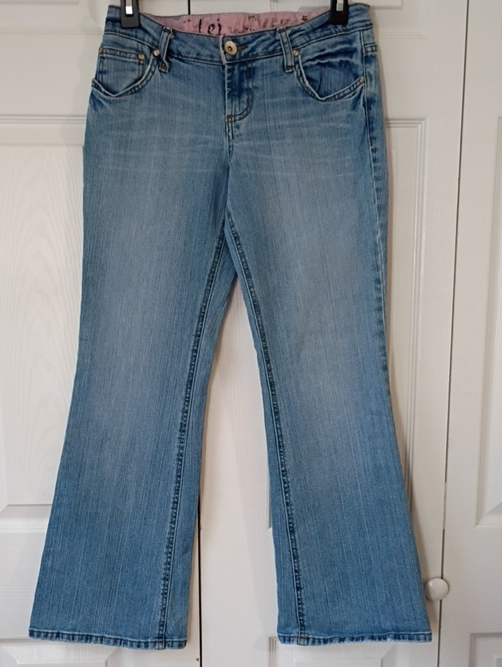 Y2K Vintage lei Low Rise Flared Blue Jeans 7 Short